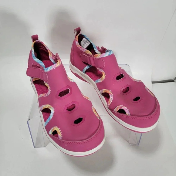 Lands End Girls 3 Closed Toe Water Shoes Summer Sandal Beach Vibrant Pink‎ Youth - Picture 1 of 10